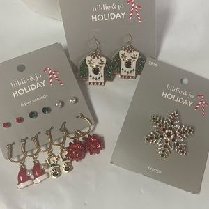 SALE!! Hildie & Jo Christmas Earring Brooch Lot